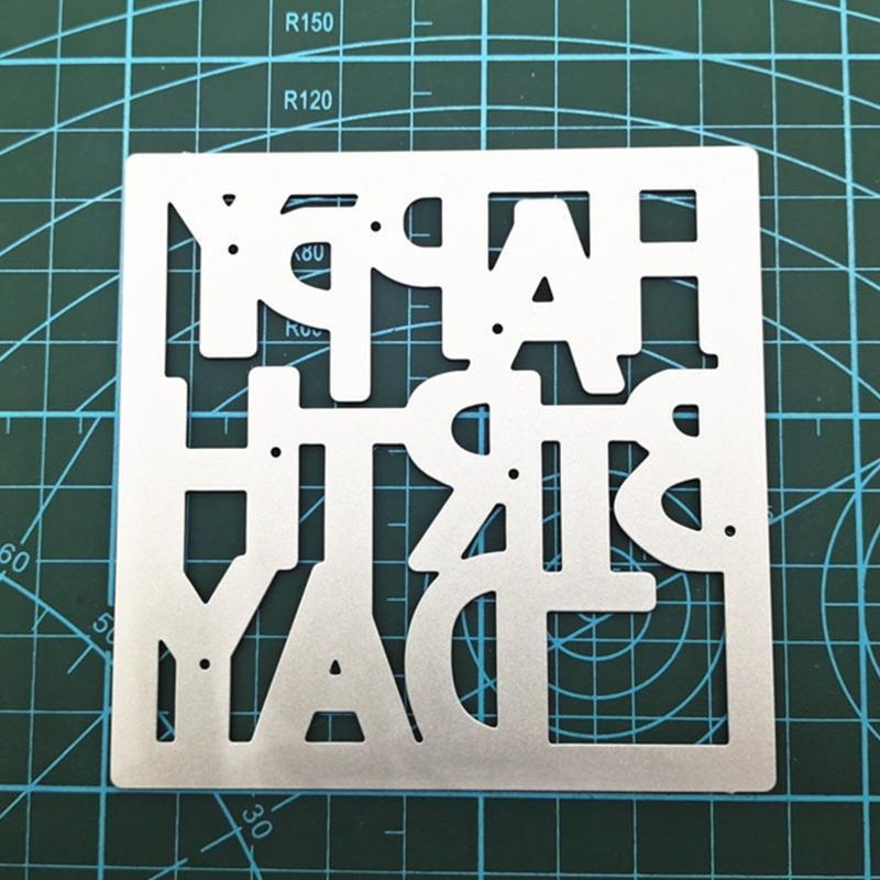 Irregular Birthday Letter Metal Cutting Dies Stencil Scrapbooking DIY Album Card