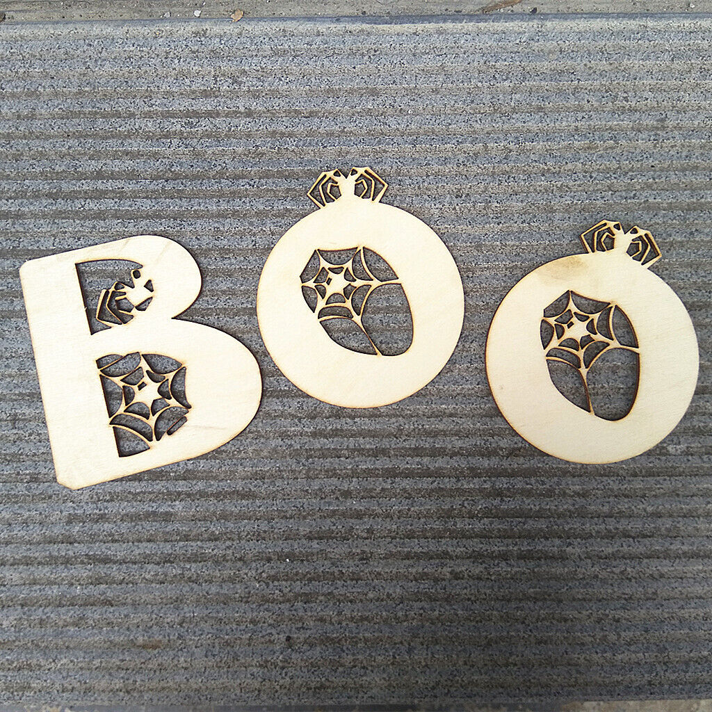 Funny Wooden  BOO Cutout Decoration Craft Blank Embellishments DIY