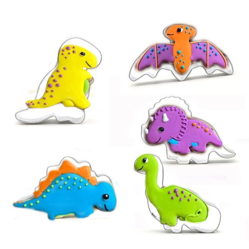 5Pcs/Set Stainless Steel Dinosaur Animal DIY Cookie Cutter Biscuit Mold Fondant