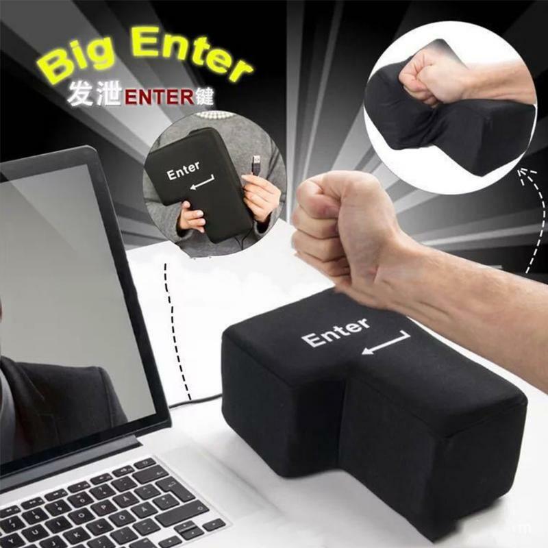Big Enter Supersized Key USB Pillow Office Desktop Travel Nap For Anti Stress