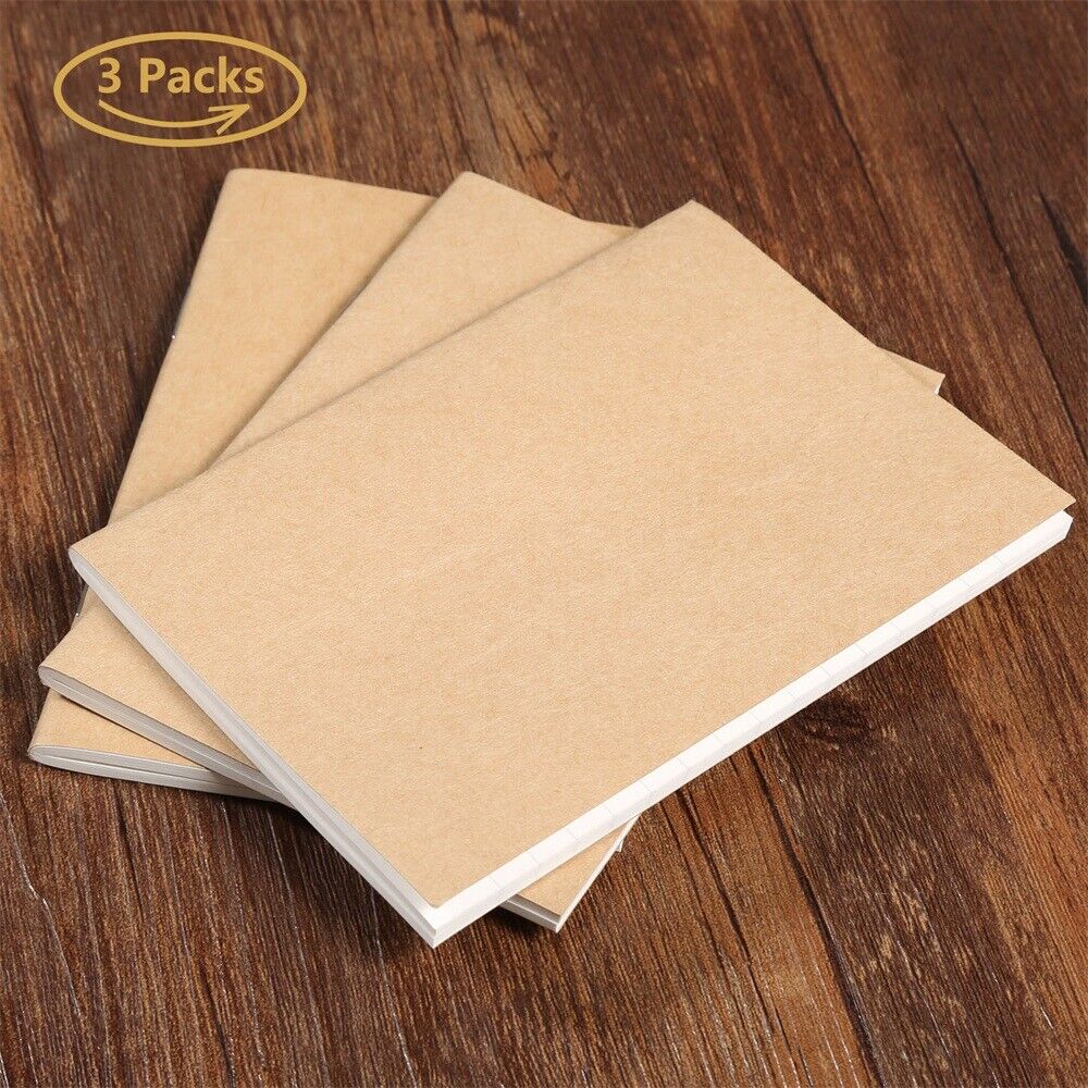 3 Set Blank Paper Refill For Travel Notepad Passport Notebook Diary Journal Memo