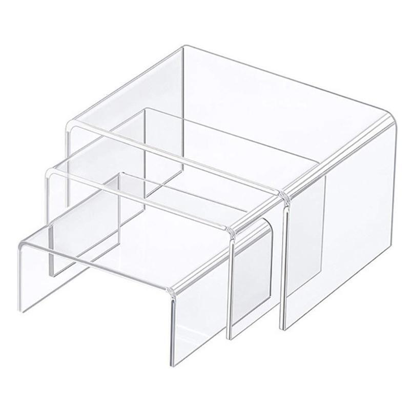 Clear Product Stand Jewelry Display Riser Shelf Showcase Fixtures for Dessert