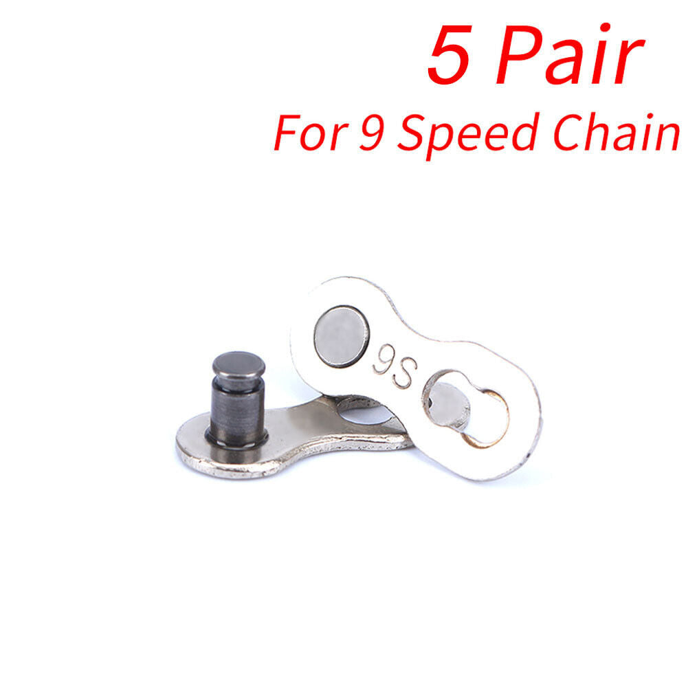 5 Pairs MTB Road Bike Chain Link Connector Chain Joint Magic Buckles (9S)