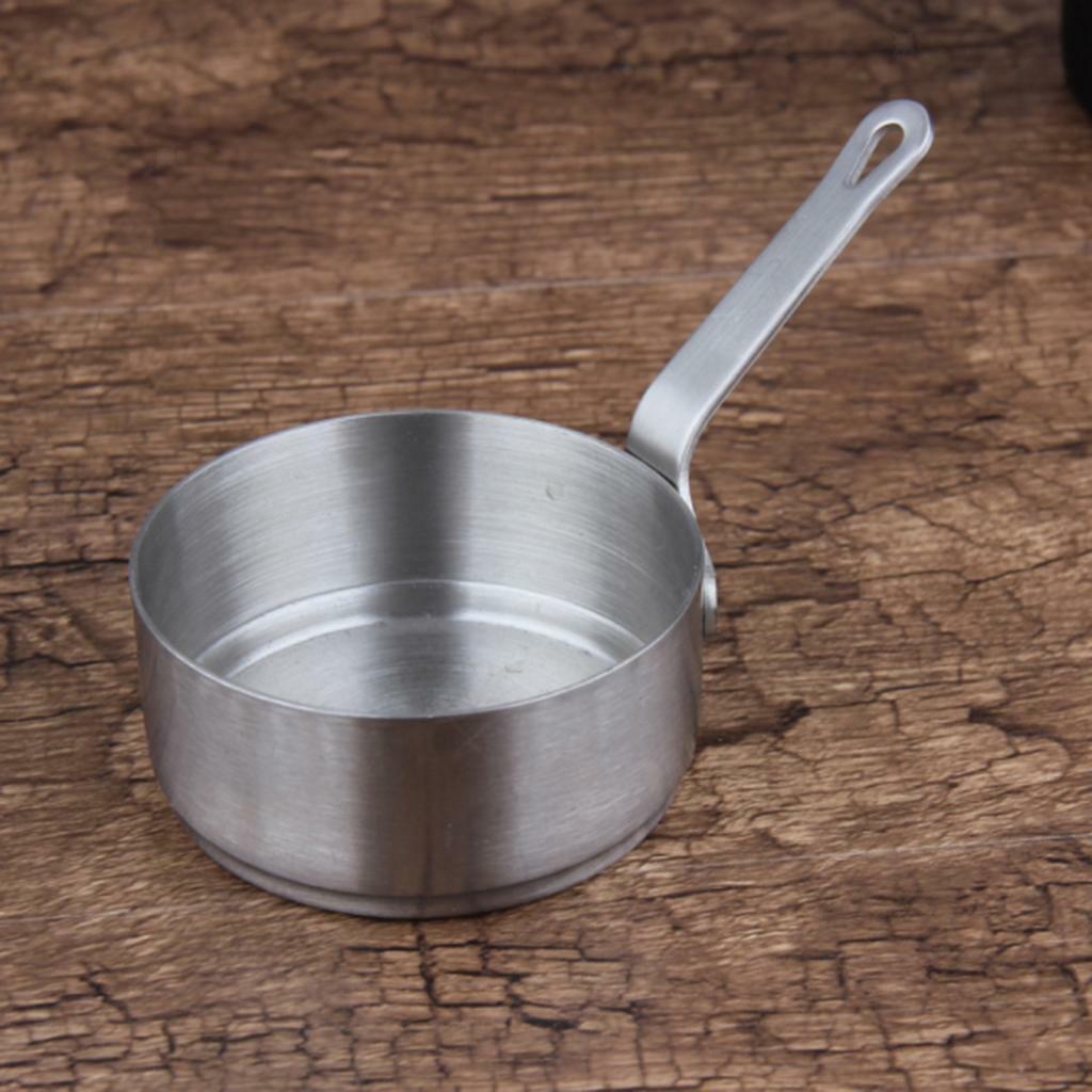 2 Pieces Stainless Steel Mini Sauce Pan Porridge Warmer Cookware 100ml