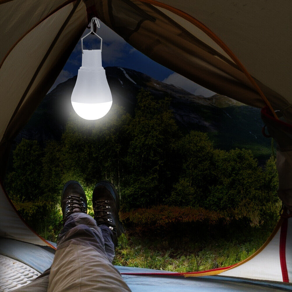 12LED Solar Bulb Hanging Lamp Outdoor Garden Camping Tent Light (B Hook)