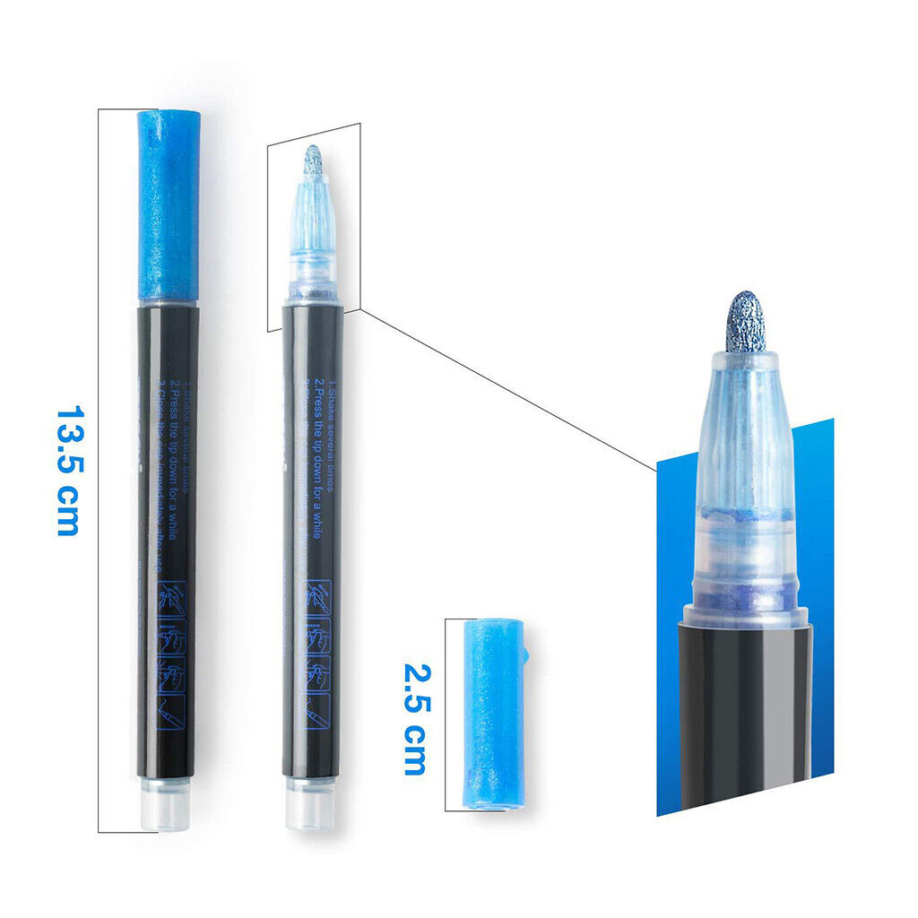 12pcs Metallic Double Line Pens Drawing Painting Diy Diary Pens
