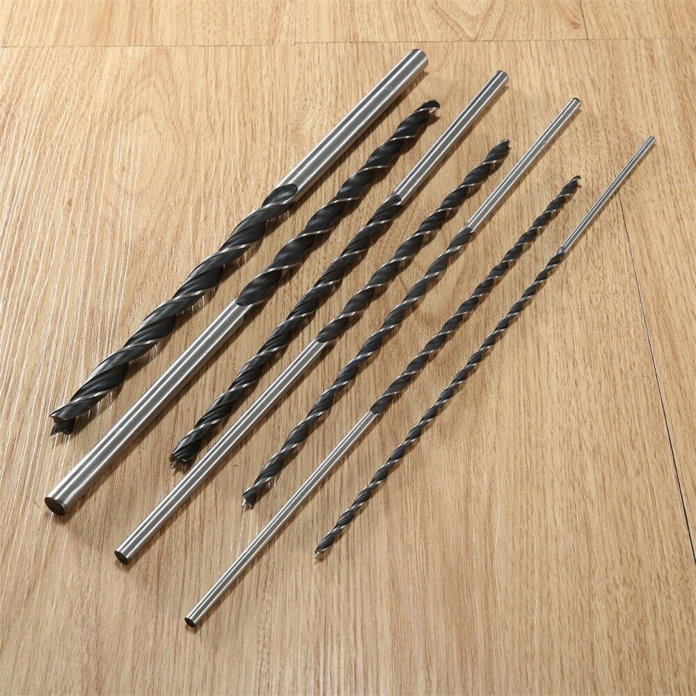 7Pcs 4mm-12mm Wood Working Twist Drill Bits Boring Extra Long Drill Rotary Tool