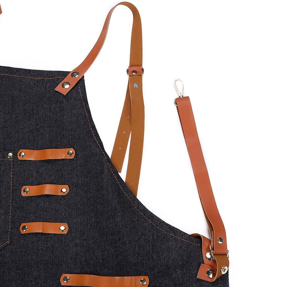 Barber Sleeveless Denim Apron Hairdresser Hair Cutting Protection Tool (B)
