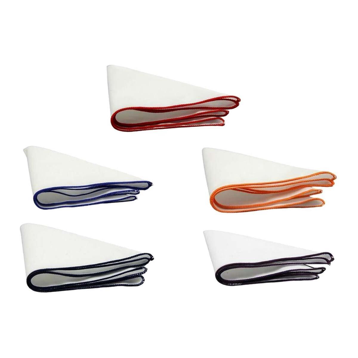Colorful Rim Pocket Square Handkerchief Groom Suit Accessories for Wen