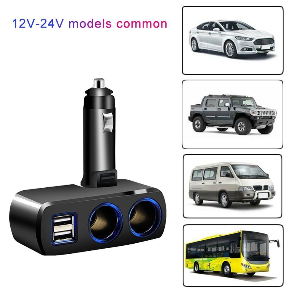 Universal Car Cigarette Lighter Car Charger Charger Plug 2 Way Dual Adapter
