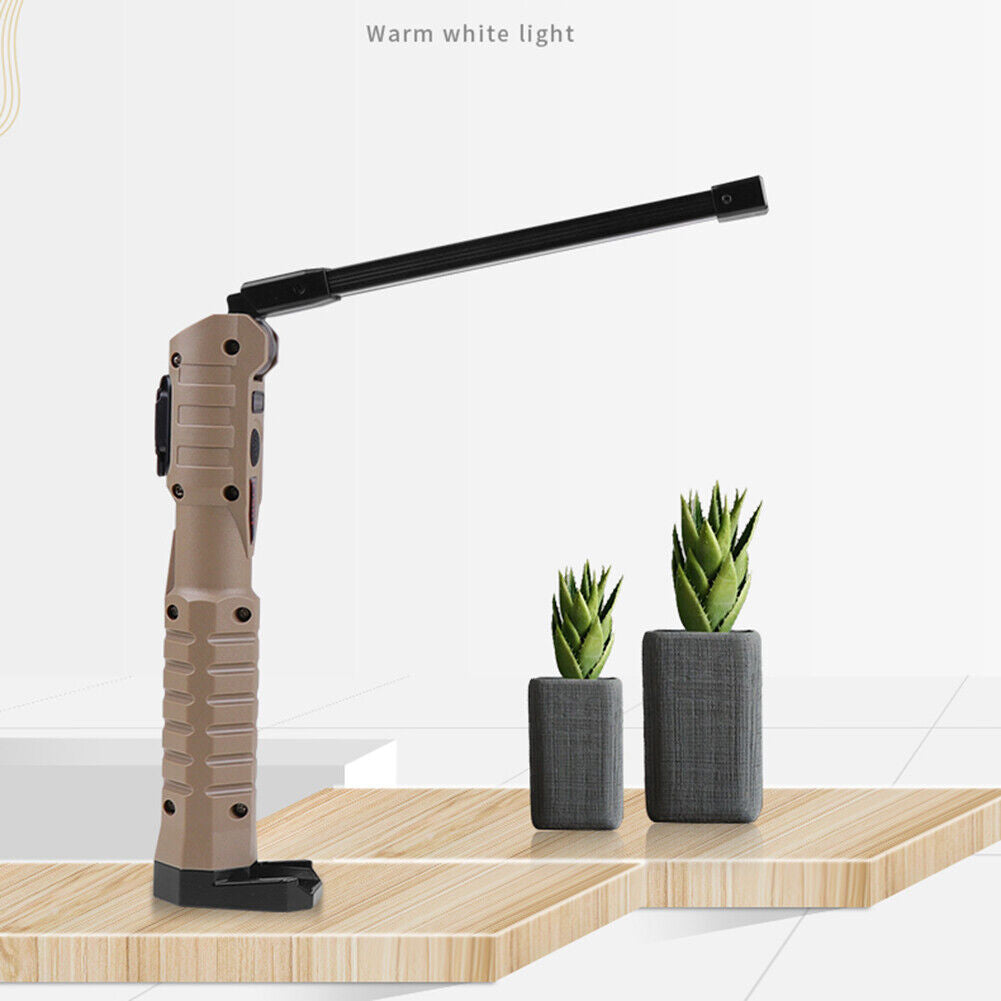Portable LED Work Light Flashlight USB Magnet Handheld Folding Night Lamp