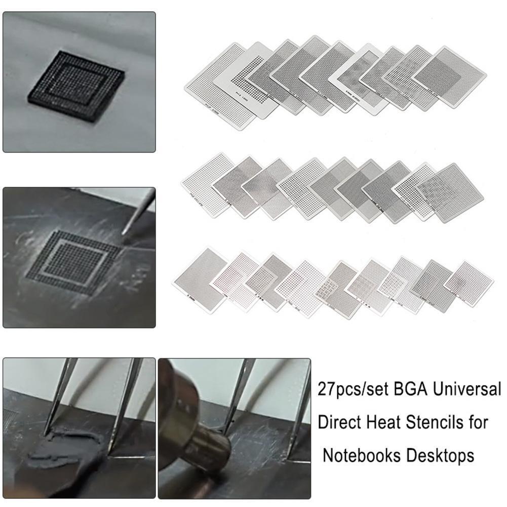 27pcs/set BGA Universal Direct Heat Stencils for Notebooks Desktops