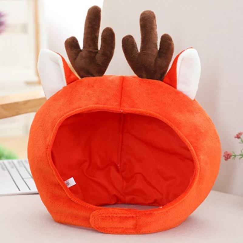 Cartoon Elk Deer Antlers Plush Hat Funny Animal Stuffed Headgear Cap Photo Props