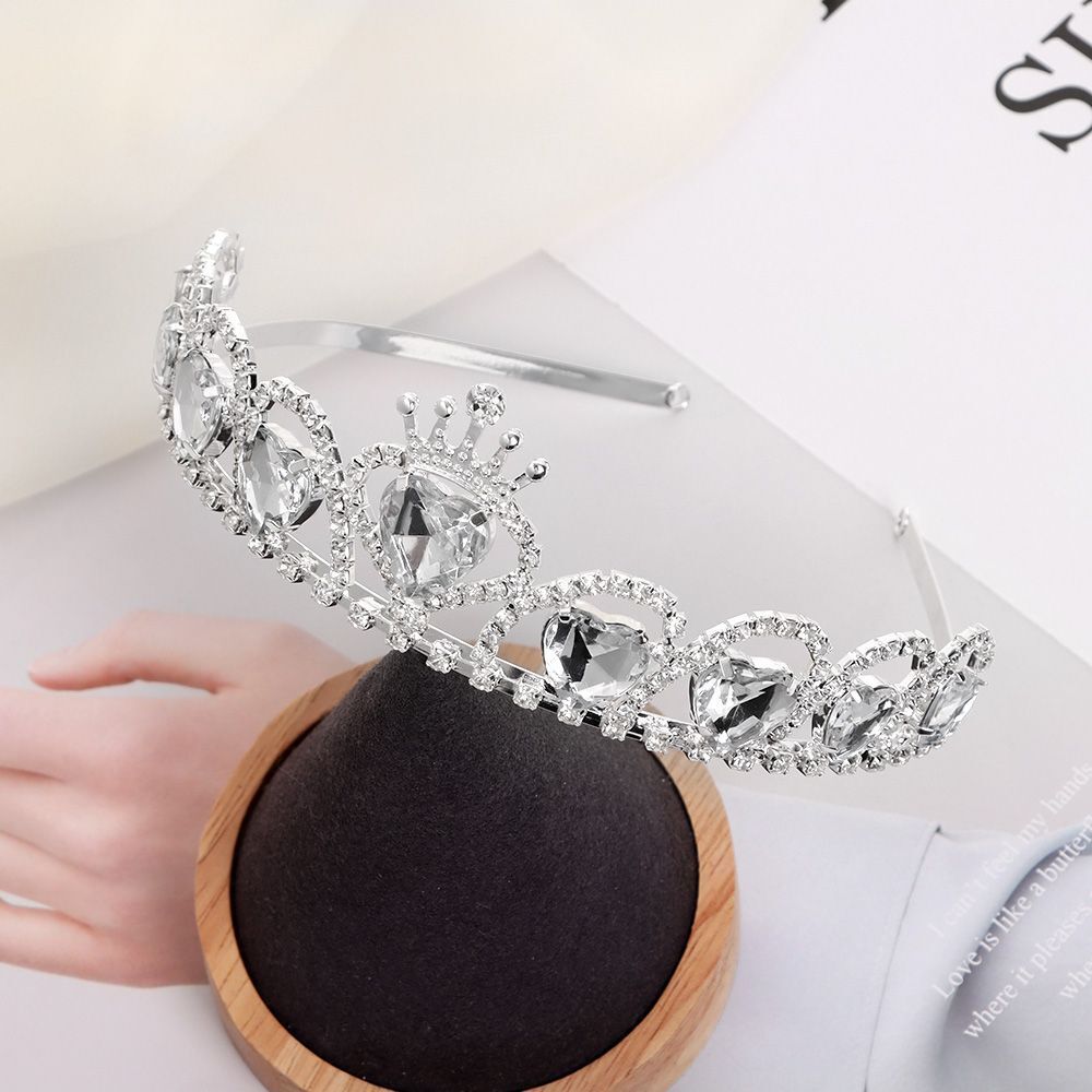 Tiara Bling Bling Tiaras for Girls Handmade Heart Headband Princess Crown