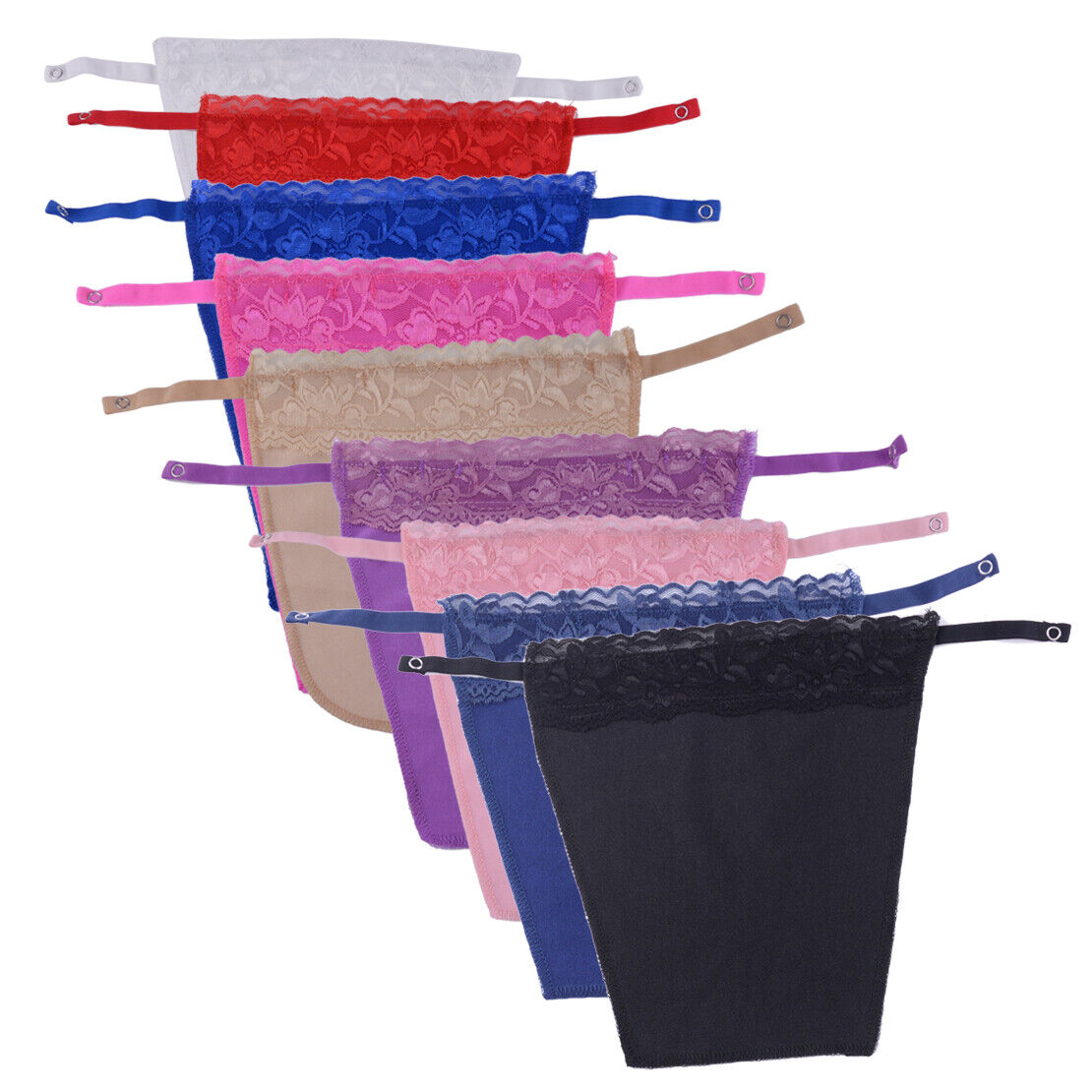 9X Women Lace Overlay Clip-on Mock Camisole Bra Modesty Panel Top ld