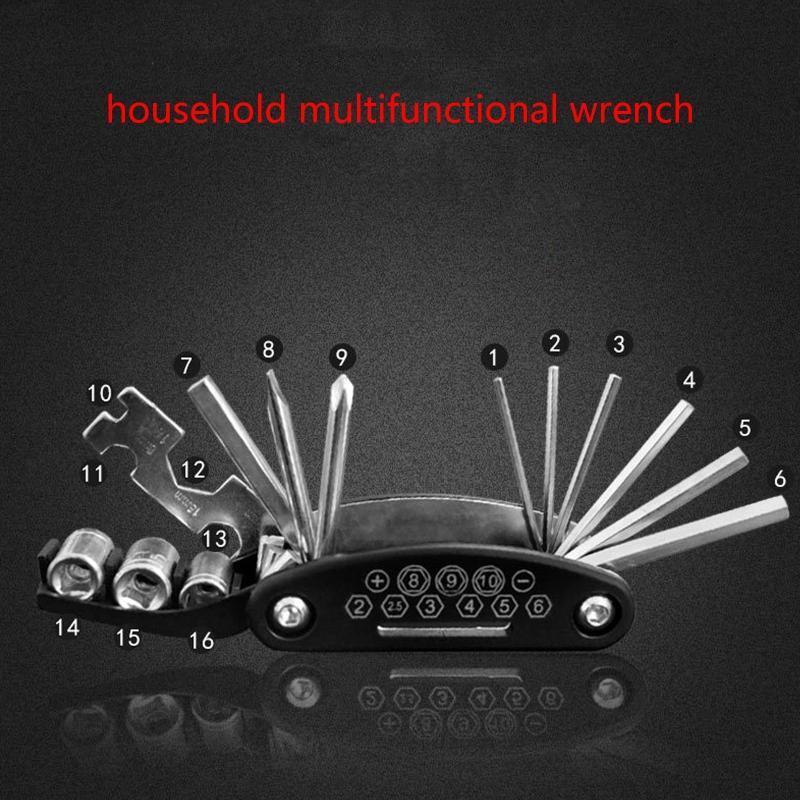 16 in 1 Bike Repairing Wrench Screwdriver Set for Outdoor Travel Bicycle Repair