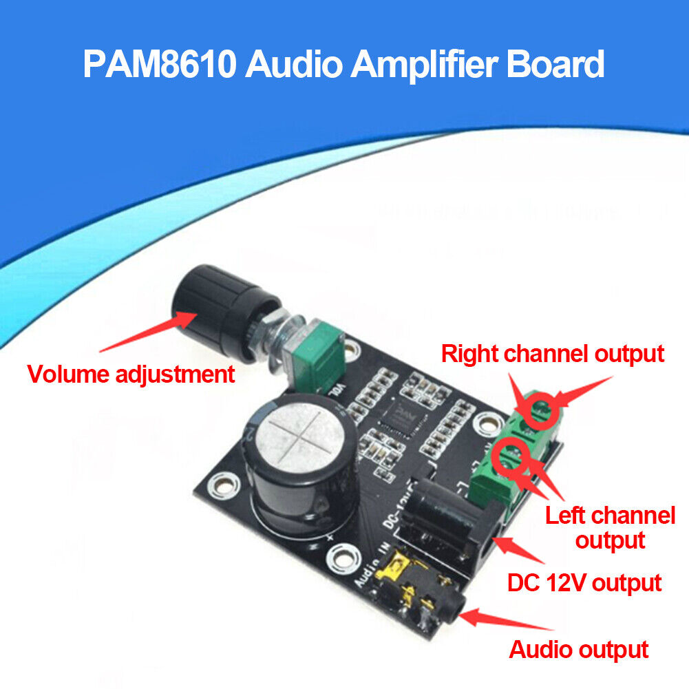 PAM8610 Class D Digital Stereo Audio Power Amplifier Module 15W+15W 12V DC