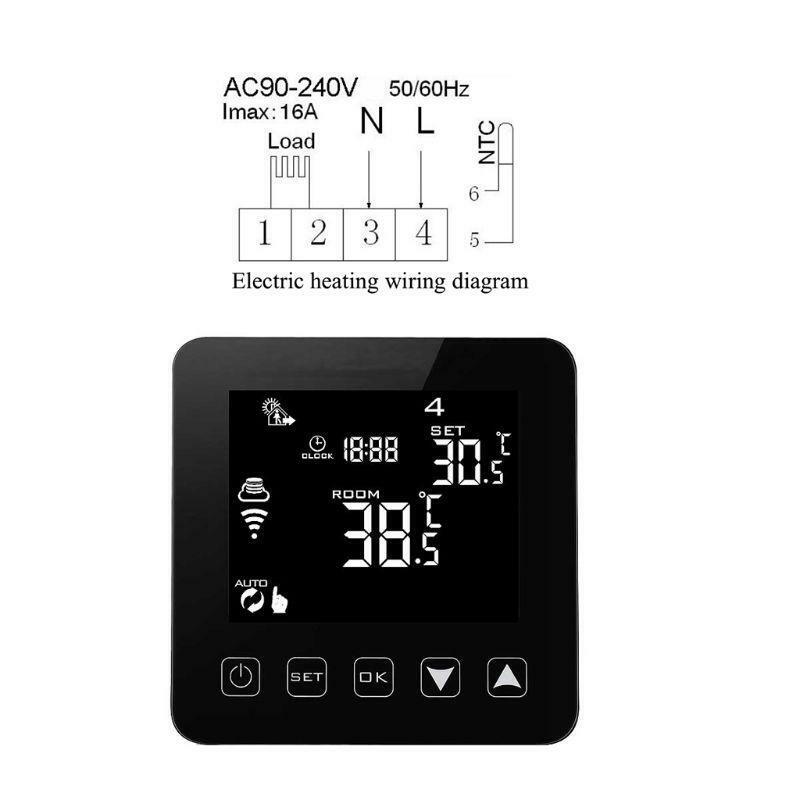 WiFi Programmable Thermostat Echo Alexa Voice Control Electric Floor Heating 16A