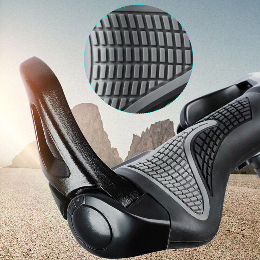 1 Pair Ergonomic Handlebar Cover Anti-slip Bike Hand Grips Cover (Black)