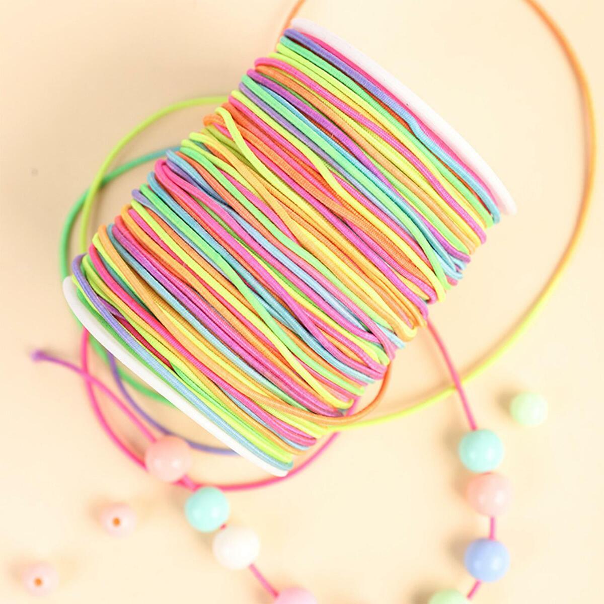 Stretchy 1.5mm Coloured Elastic Thread Cord Jewelry Making DIY Bracelet