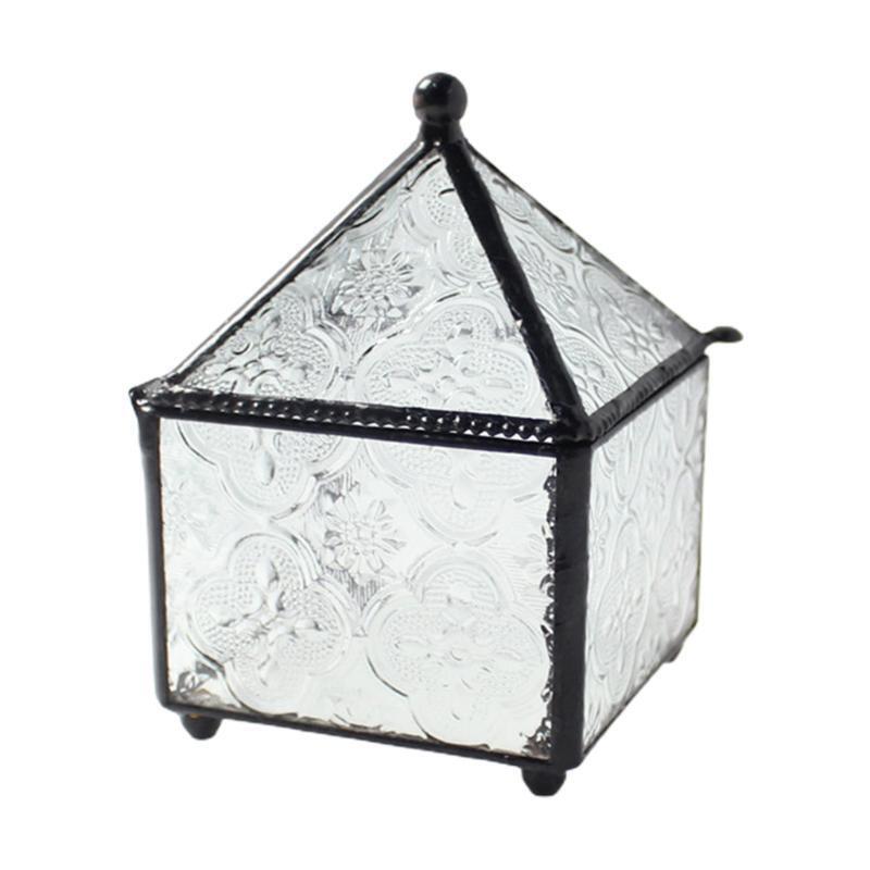 Four-sided Spire Geometric Ring Box Glass Jewelry Storage Box Wedding Engagement