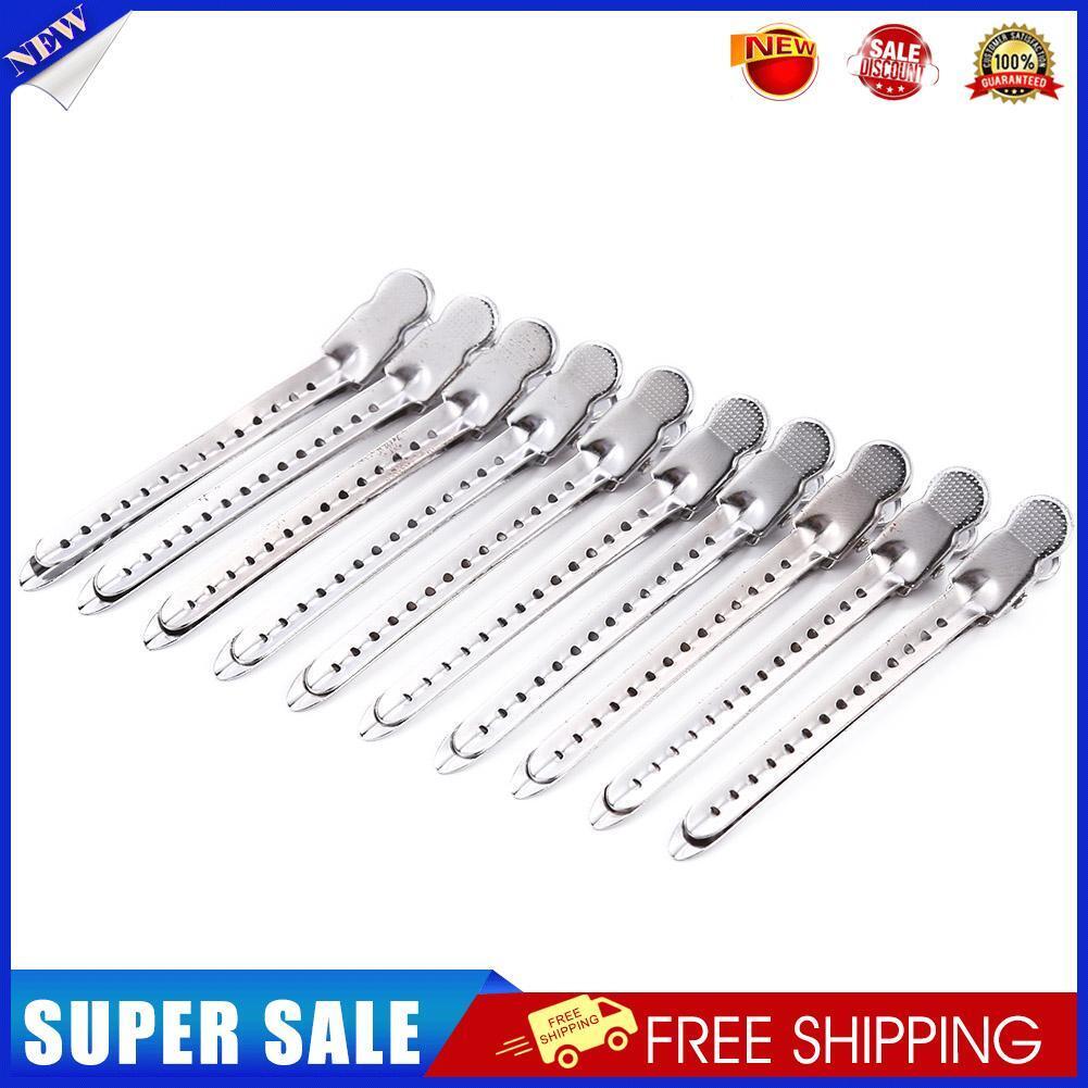 10pcs Hairdressing Duck Mouth Hair Clips Positioning Hairpins (Round Head)