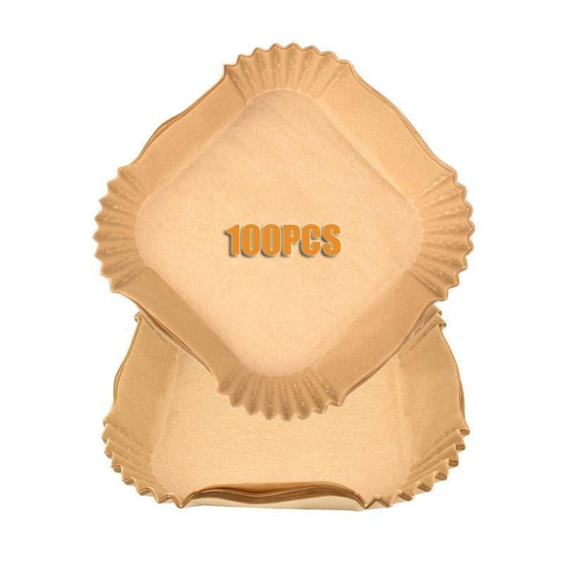 100 PCS Air Fryer Disposable Paper Pad Air Fryer Liner Square Baking Papers
