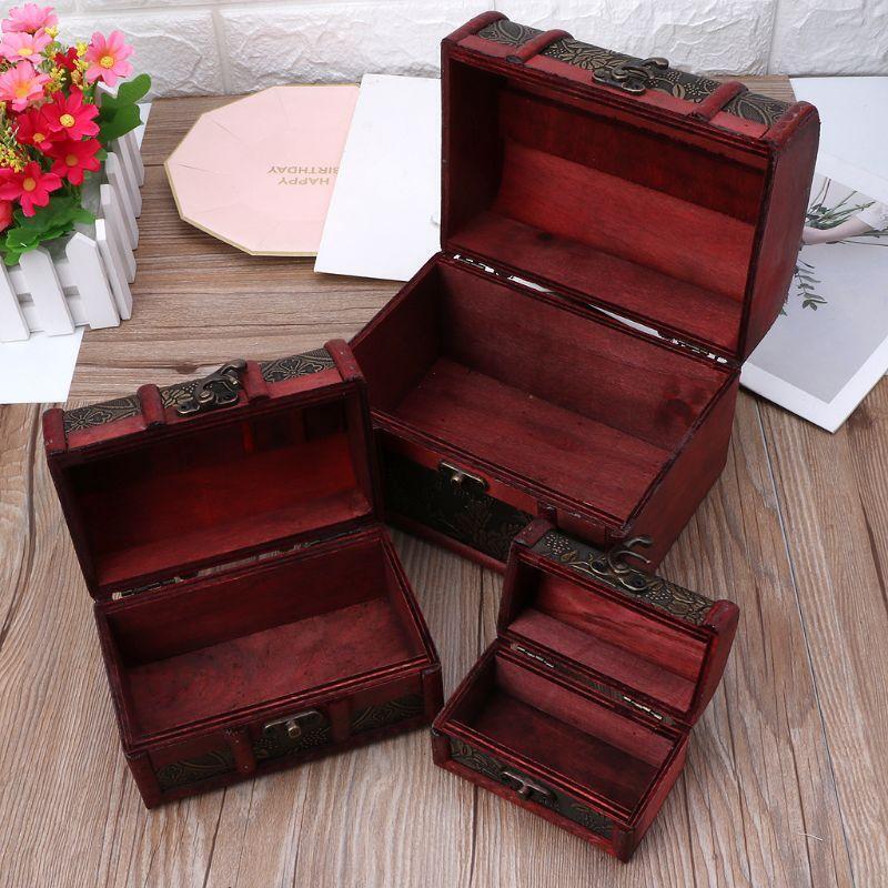 3Pcs Wooden Jewelry Box for Women Organizer Case Solild Wood for Jewelry Watches