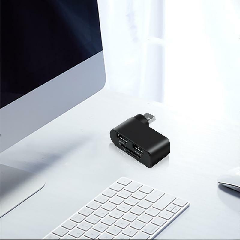 USB2.0 Hub Splitter Docking Station Dual USB 480Mb Splitter SD TF Card Reader