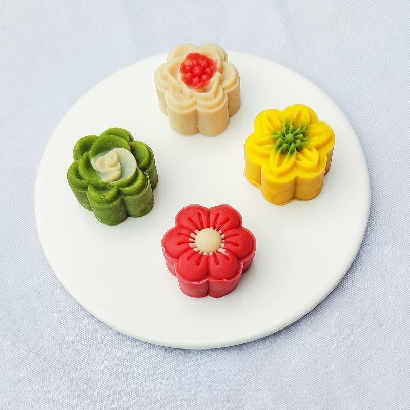 Flowers Stamps Cute Pastry Moon Cake Mold Thickness Adjustable Durable Baking