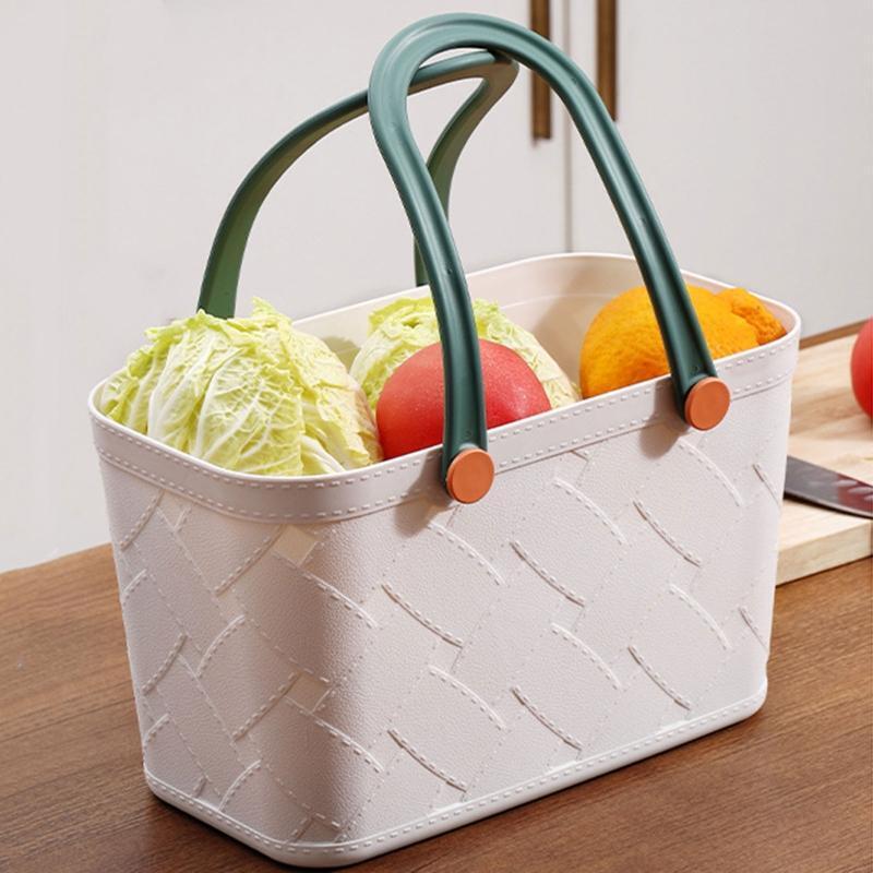 Portable Shower Caddy Tote Plastic Storage Basket with Handle Box Organizer