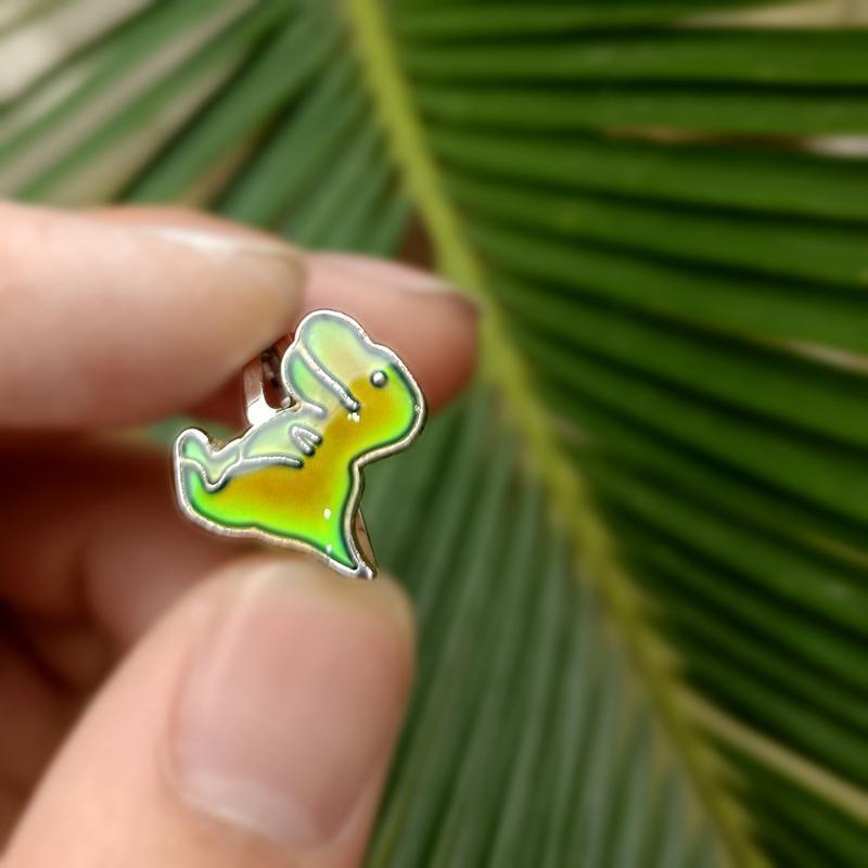 Fashion Thermochromic Ring Cute Cartoon Animal Tyrannosaurus Opening Adjustable