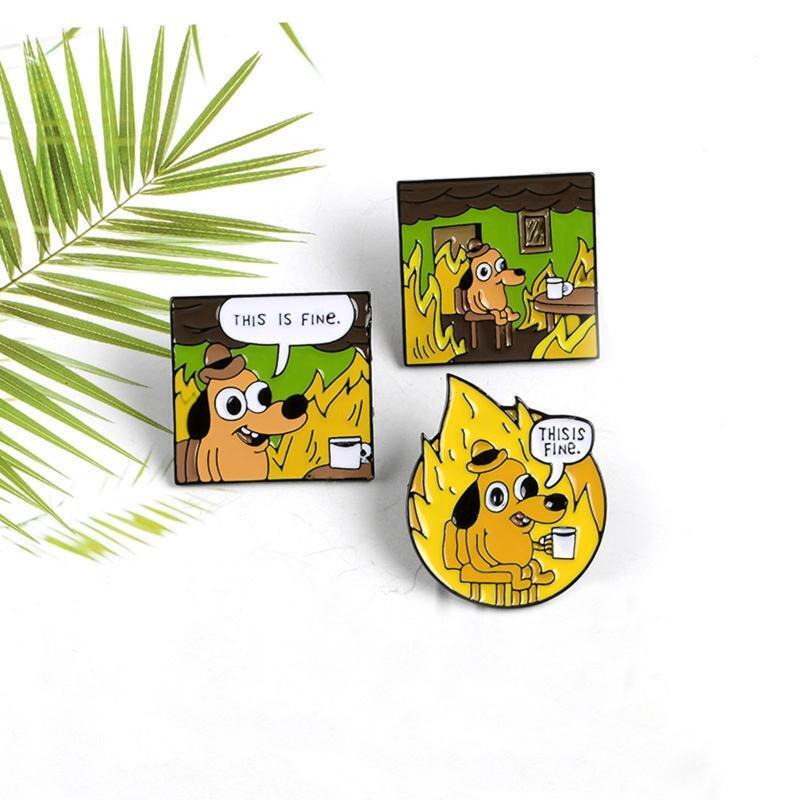 3Pcs Cute Enamel Brooch Pins Cartoon Animal Various Novel Designs Brooch