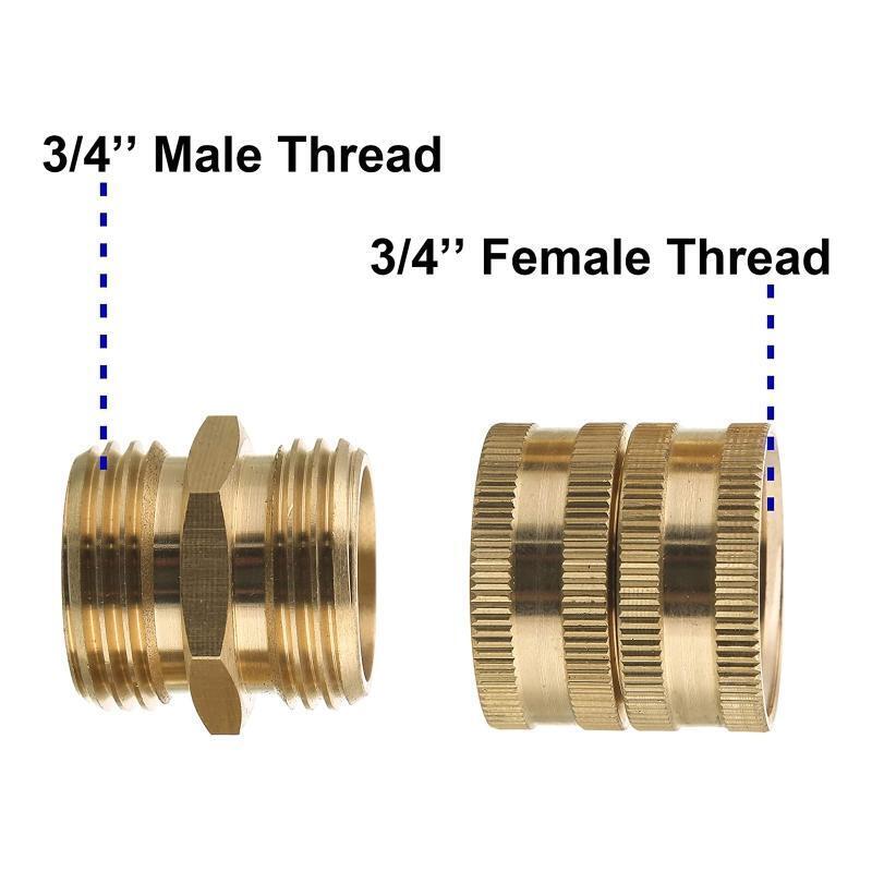 Rustproof 3/4'' Brass Connector Anti Deformed 4 Pieces Adapter with Washers