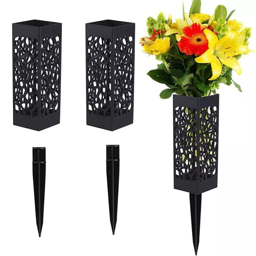 Black Courtyard Cemetery Lawn Garden Vase Flower Basket Flower Holder