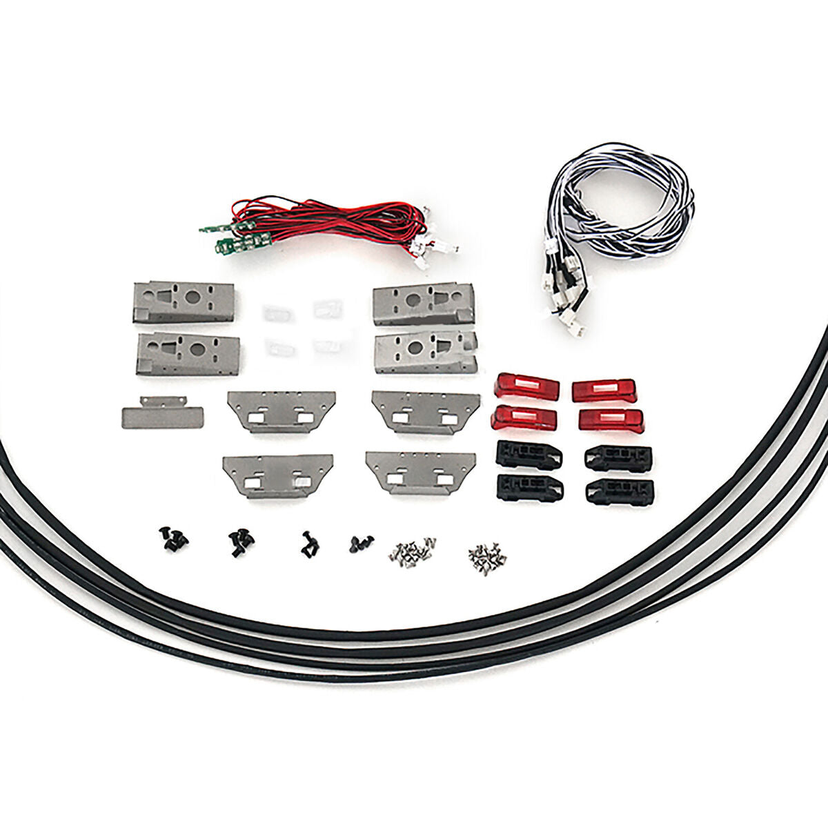 Metal LED Taillight DIY Trailer Rear Light Lamp for 1/14 Tamiya RC Truck Car