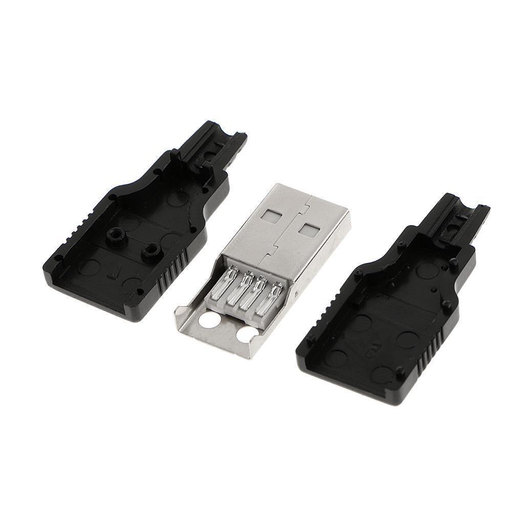 10 pcs USB Type-A 4 pin Male Plug Socket Connector Adapter   Cover
