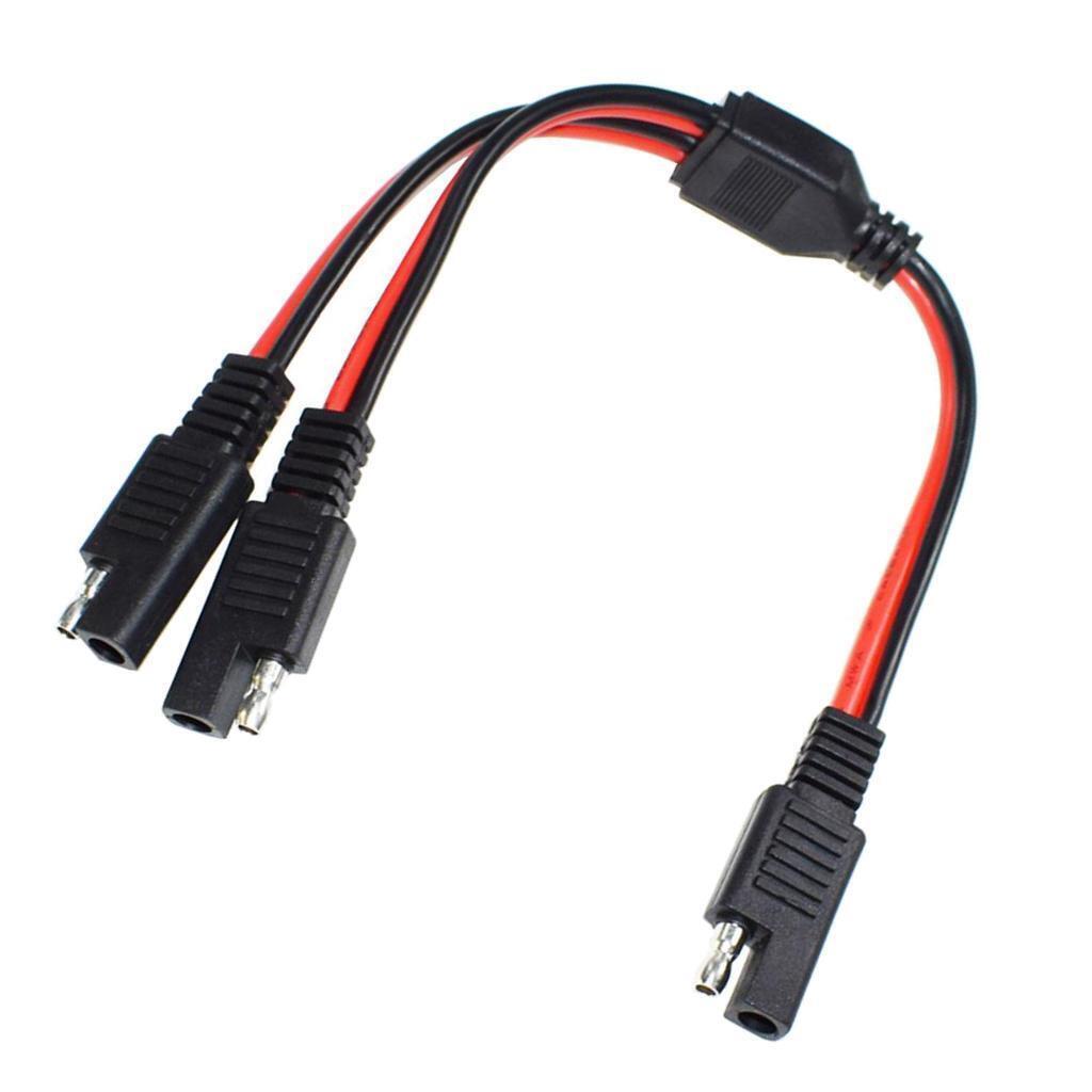 300mm1 to 2 14AWG 2 Pin Quick Connect Disconnect Plug SAE to SAE Extension Cable
