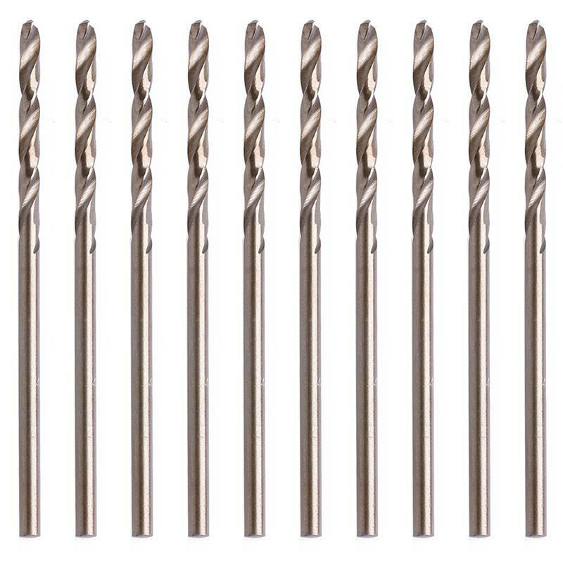 10Pcs Durable 2mm M35 Triangle Shank HSS-Co Cobalt Twist Drill Spiral Drill Bit