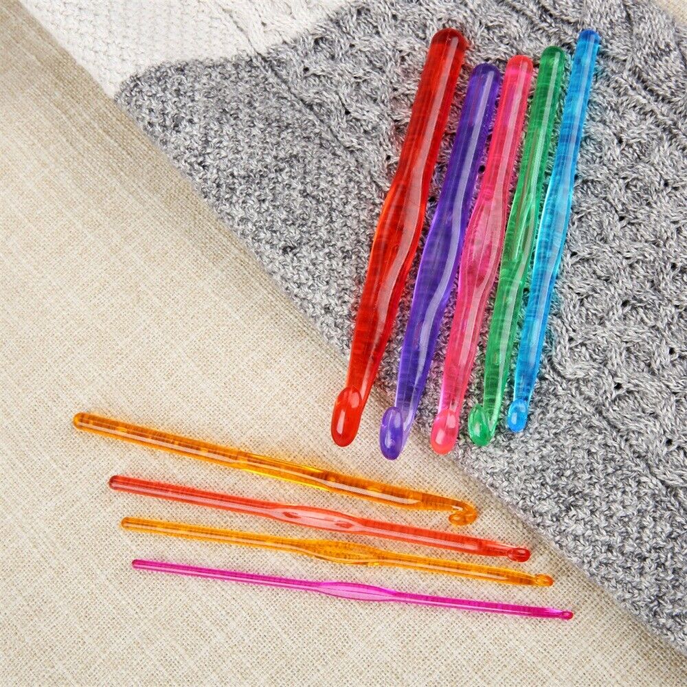 9 in 1 Set 15cm Plastic Knitting Crochet 0.12"-0.47" Knitting Yarn Weaving Hook