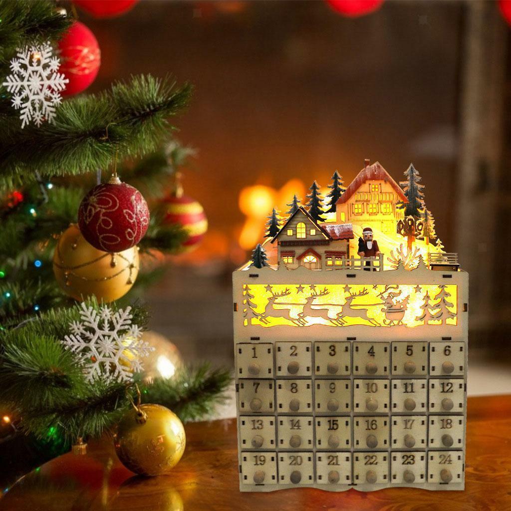 Christmas Wooden Advent Calendar with  24 Drawers 24 Day