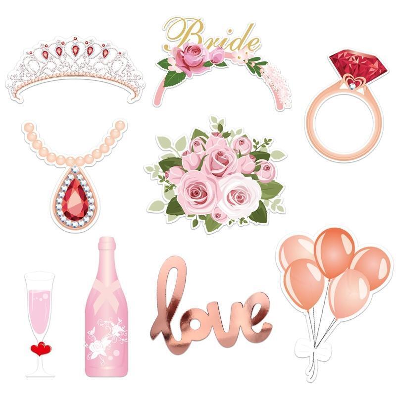 Bride to be Wedding Bachelorette Party Photography Props Set of 23 Decor