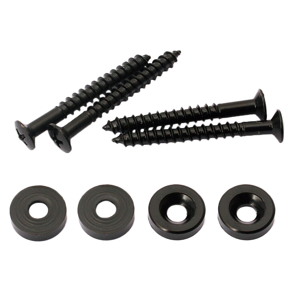Set of 4 Steel Joint Bushings Bolts Screws for Guitar Bass Neck Plate Black