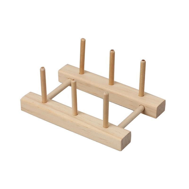 6 Spools Wooden Thread Rack Thread Holder Organizer for Embroidery Quilting Sew