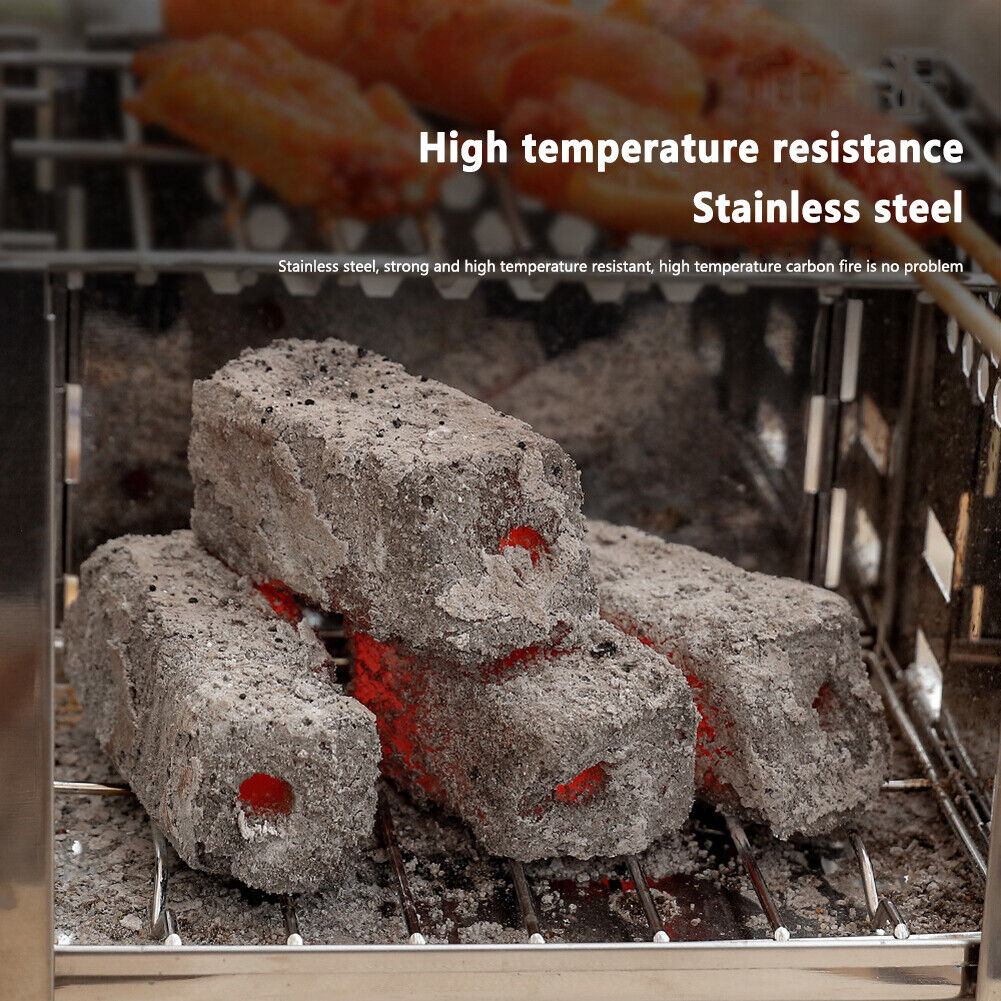 Camping Mini Folding Firewood Stove Double-Layer Charcoal Burning Stoves