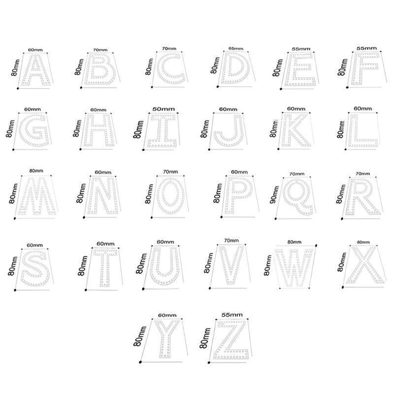 26Pc Leather English Letter Keychain Pendant Sewing Pattern Acrylic Template Kit