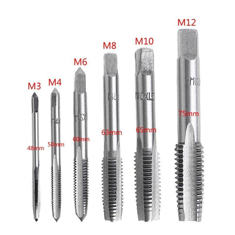 12 Pcs Hand Screw Thread Taps Wire Tapping Screwdriver Bit M3/M4/M6/M8/M10/M12