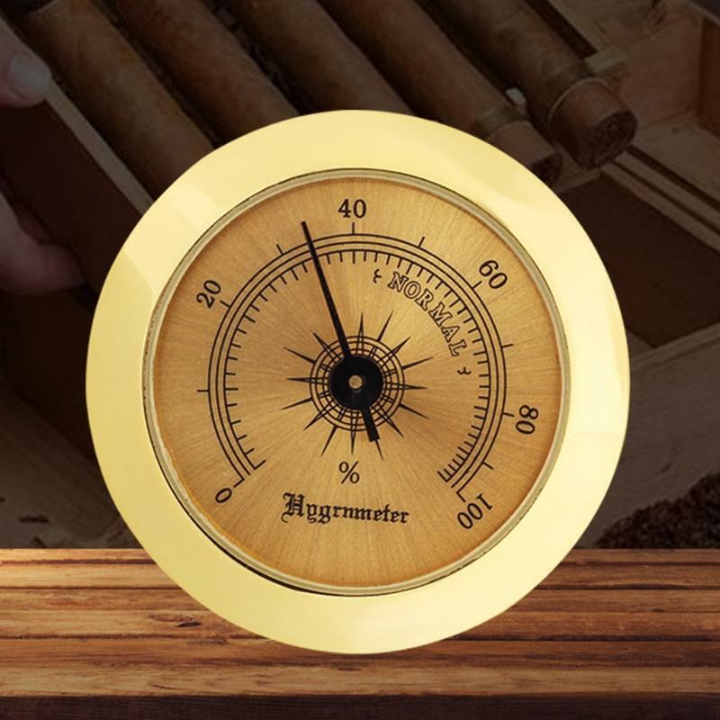 50mm Mini Household Guitar Case Cigar Hygrometer High Precision Tobacco Humidor