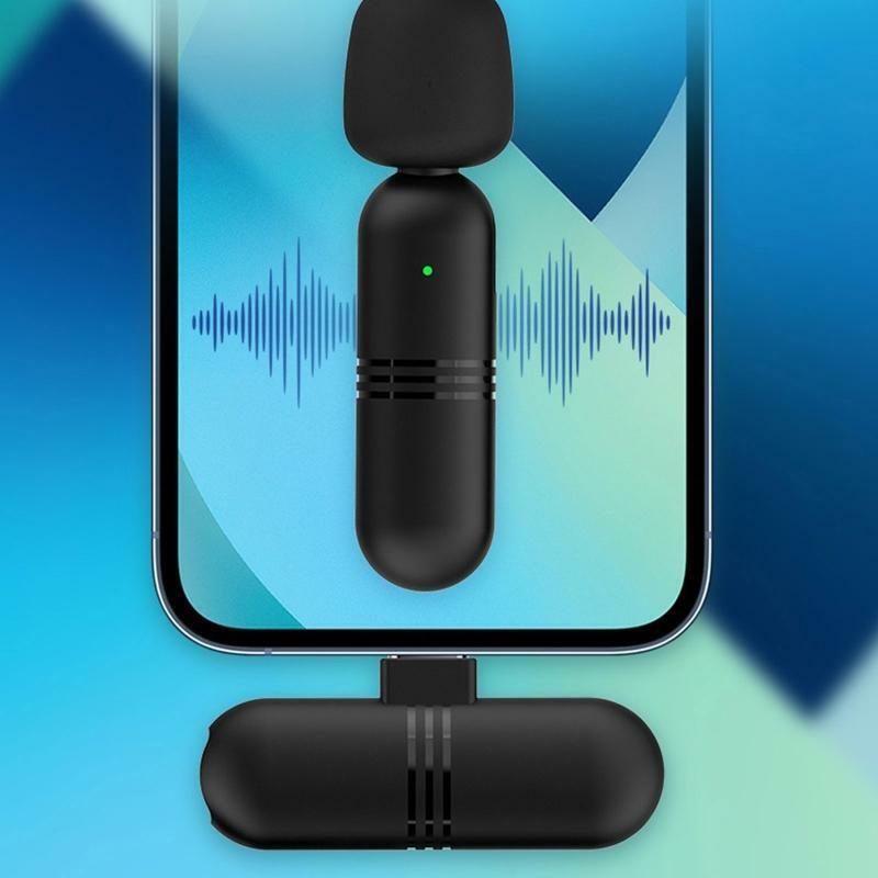 80mAh Rechargeable Battery 2.4G Lavalier Mic Type-C Powered Portable Mini Mics