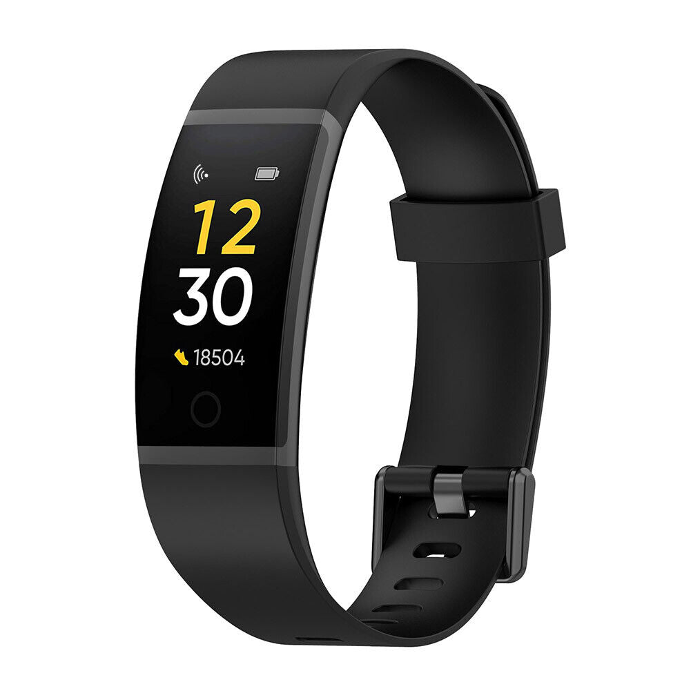 Watch Wristband Waterproof Silicone Bracelet Strap for Realme Band (Black)